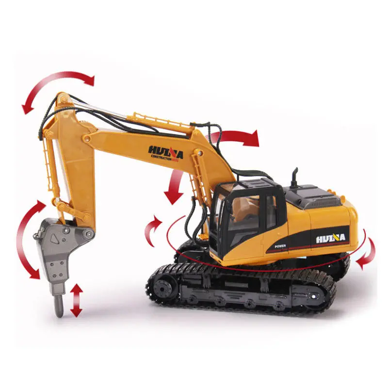 Huina 1560 Alloy RC Excavator Gravel Car 2.4G 1:12 16 Channels RC Car Toys