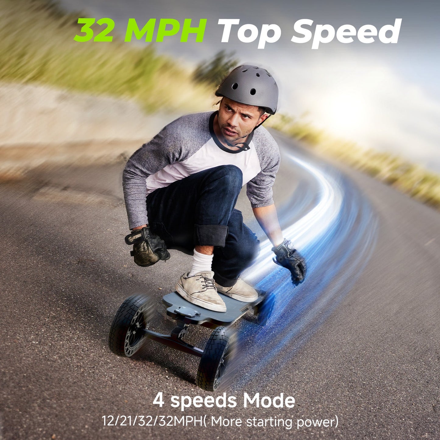 isinwheel V10 3000W Off Road Electric Skateboard with Belt Motors & Ambient Light