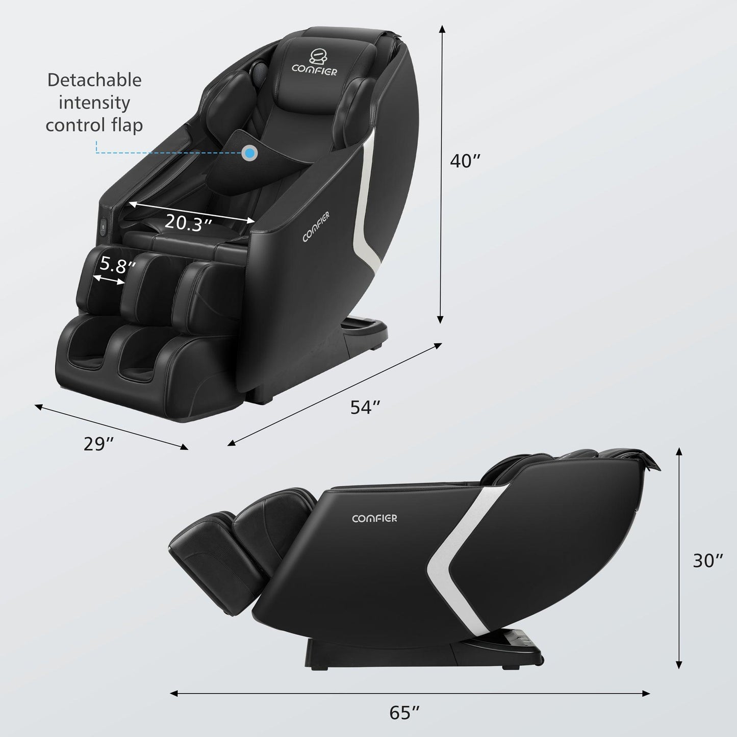 Comfier Massage Chair Recliner, AI-powered, Full Body Massage Recliner Chair, Zero Gravity, Bluetooth Speaker CF-9212