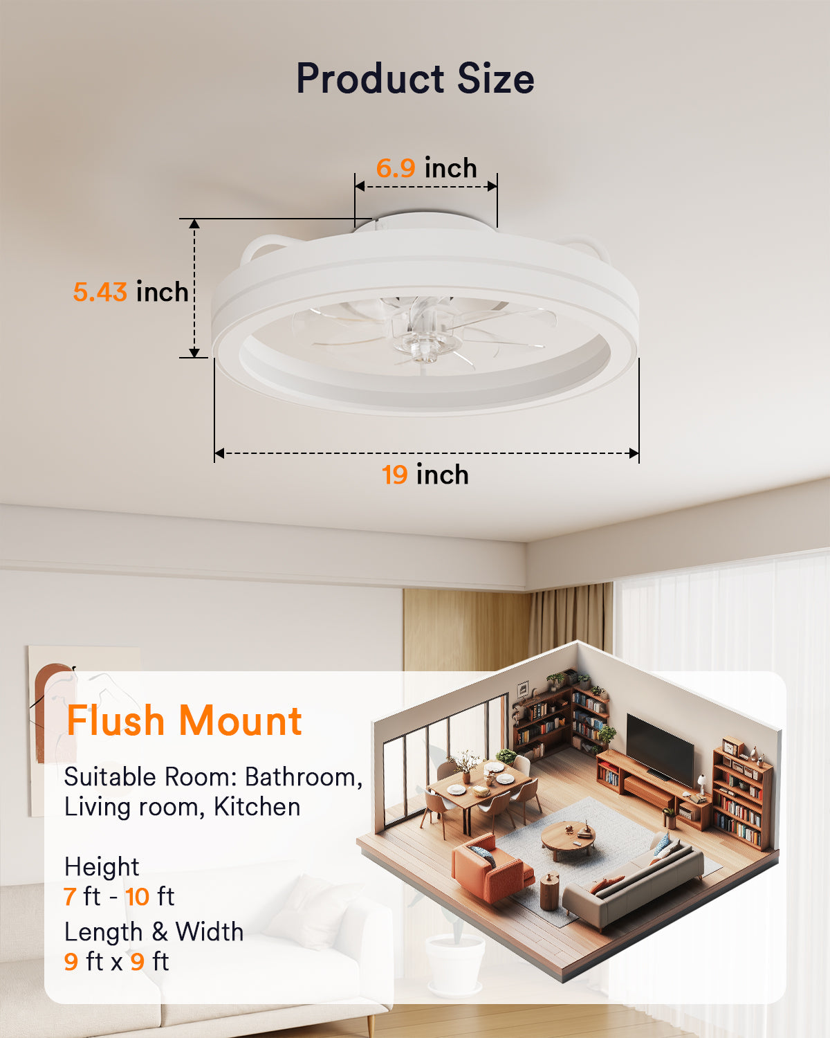Lumary Smart LED Fan with Night Light