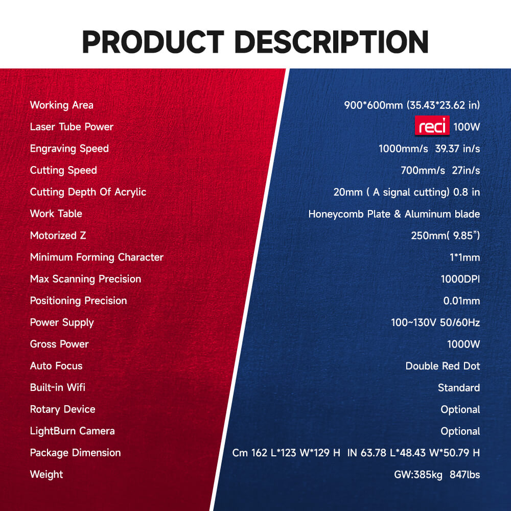 آلة القطع بالليزر CO2 RM960Pro