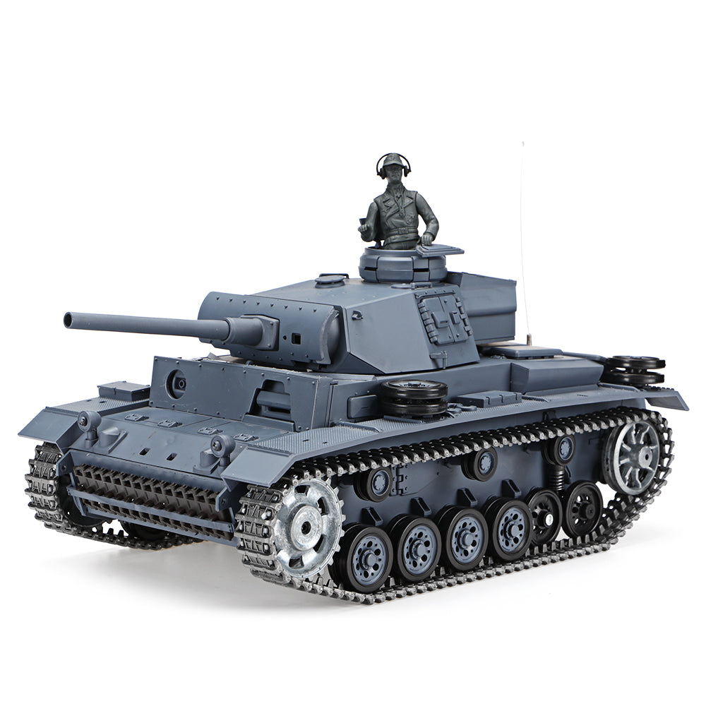 RC Tank Heng Long 3848-1 Germany Panzer III 1/16 Upgrade Metal RC Tank toys