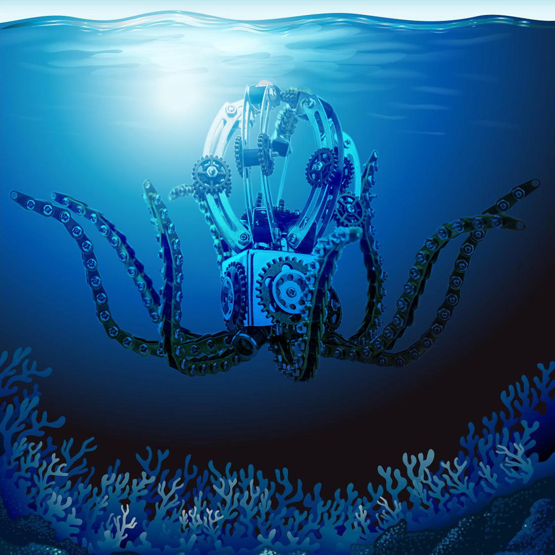 1060PCS Metal Assembly Kit Toy Mechanical Octopus