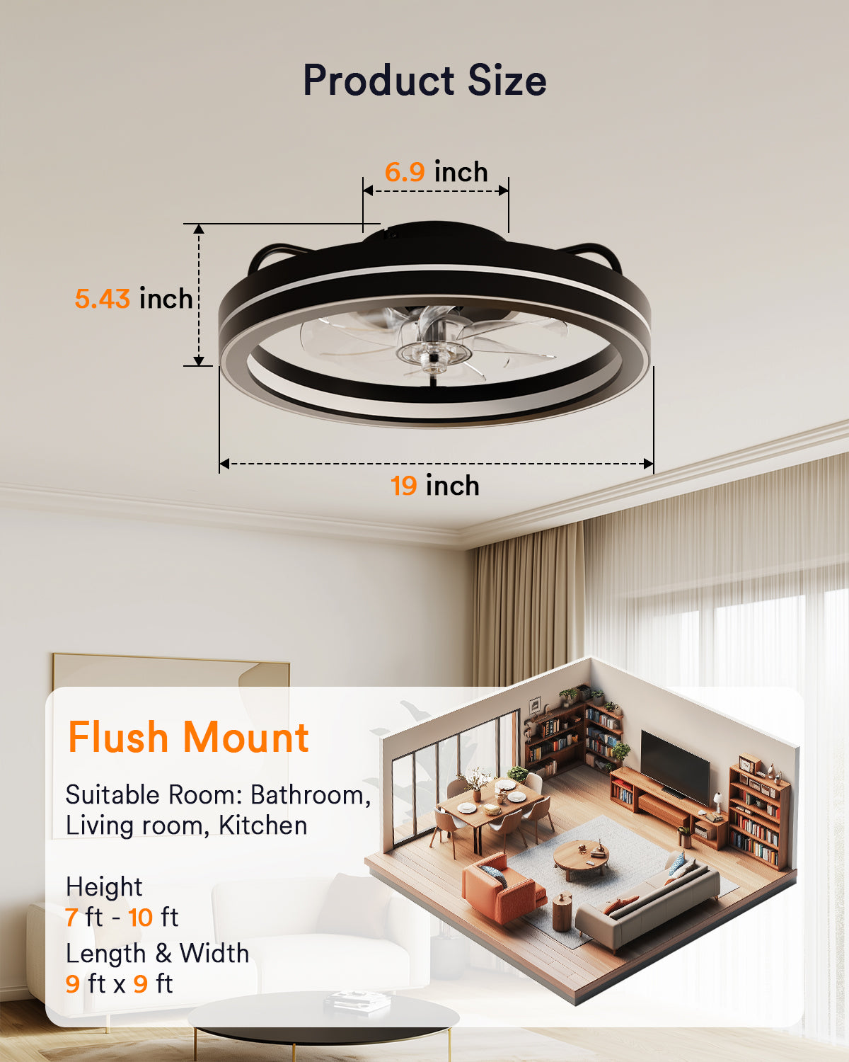 Lumary Smart LED Fan with Night Light