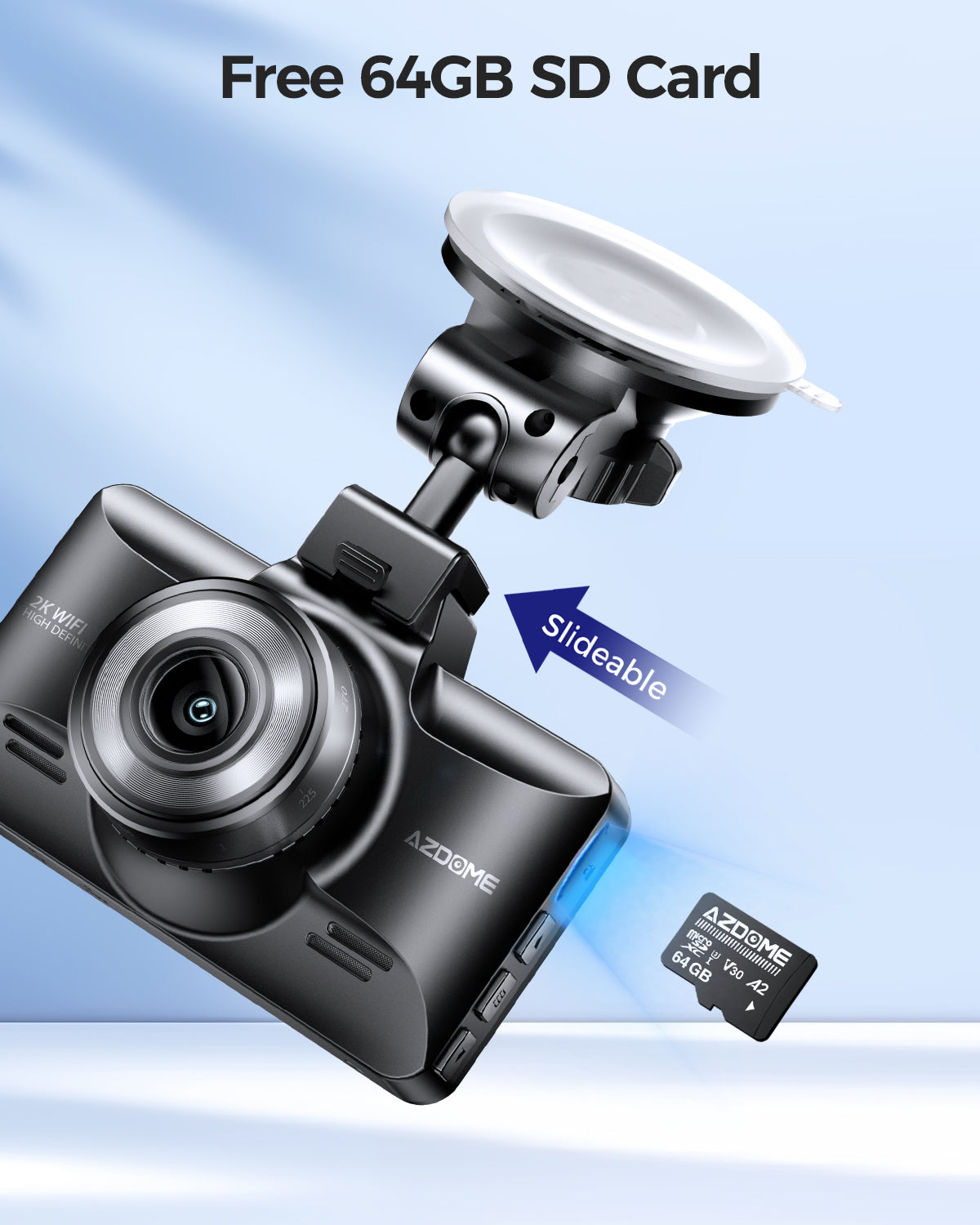 AZDOME Upgraded M01 3K WiFi Dash Cam Front and Rear, 3" Screen Dual Dash Camera for Car Built-in ADAS G-Sensor, 24H Parking Mode Car Camera