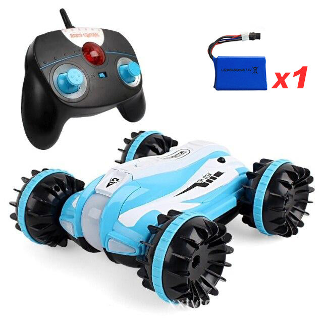 Amphibious RC Car 6-Channel 1:12 LED Light 360° Rotation Stunt Car Toys Gift