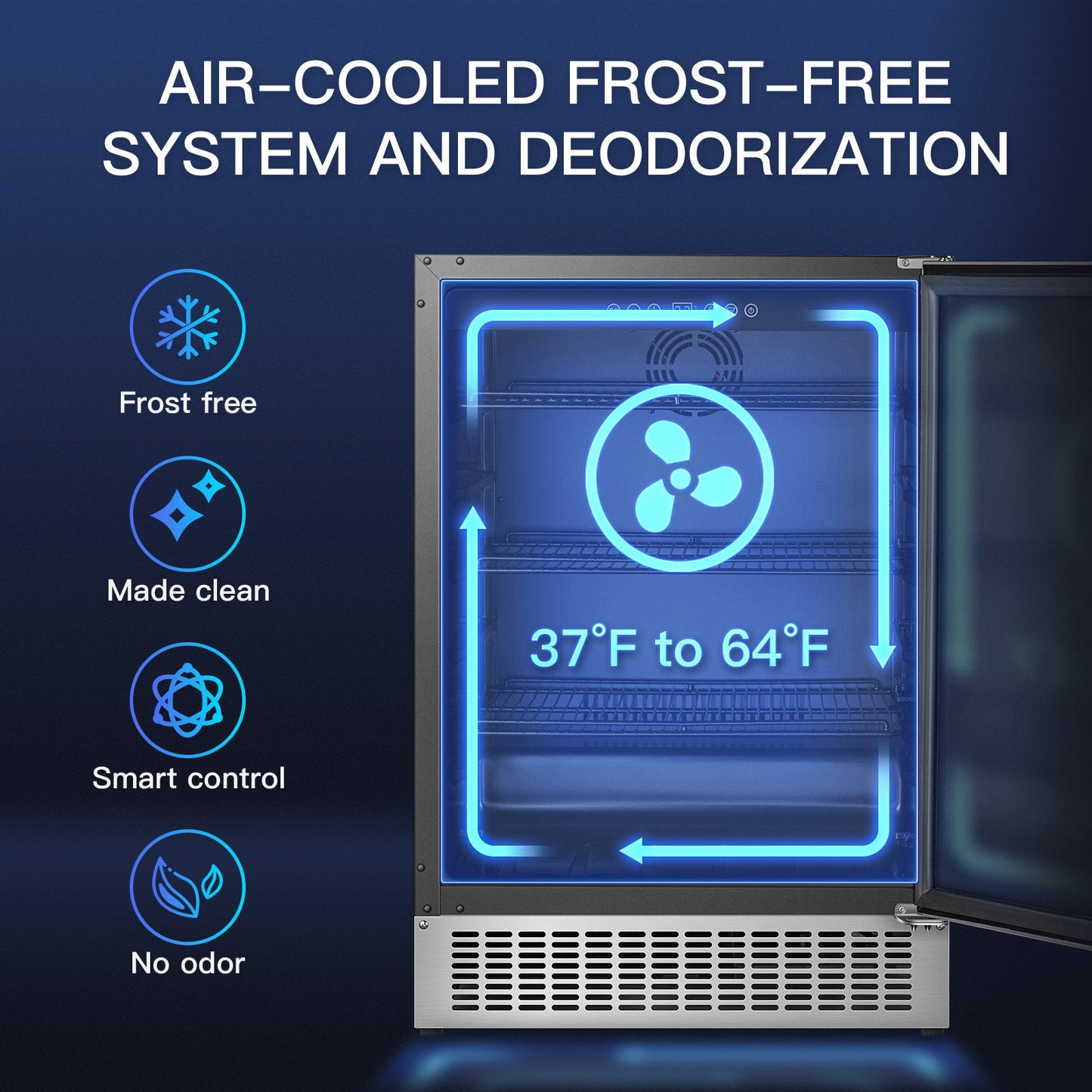 BODEGAcooler 24" Beverage Fridge in Stainless Steel 180 Can Outdoor Fridge