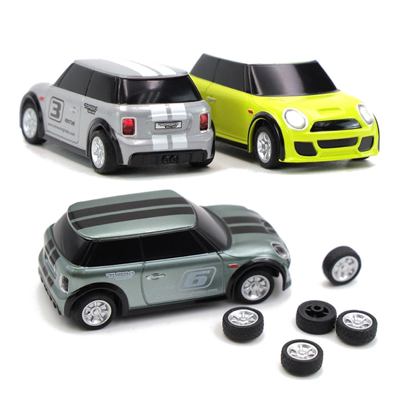 Mini RC Car Turbo Racing 1:76 Full Proportional RC Micro Race RTR Kit 2.4G 3CH With LED Lights Family Games Toy Gift