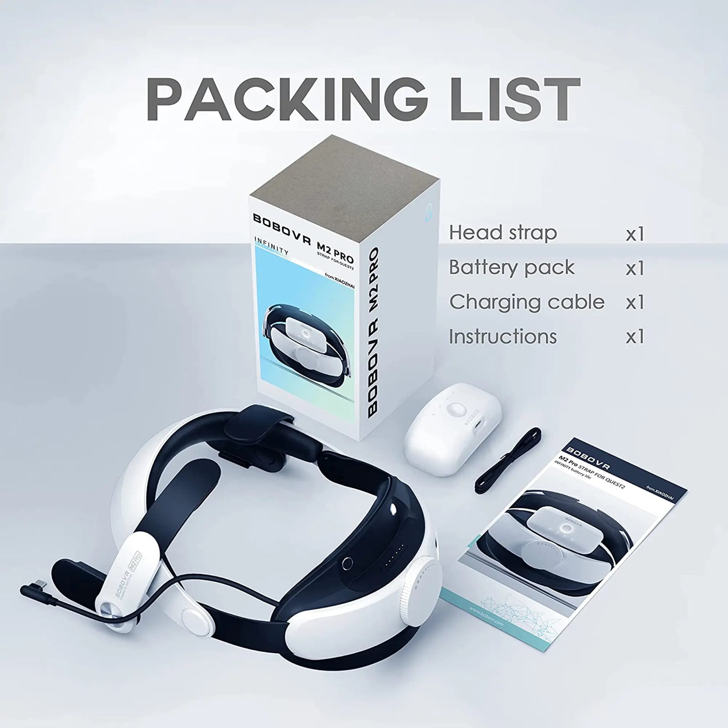 BOBOVR M2 Pro Battery Pack Head Strap for Oculus Quest 2