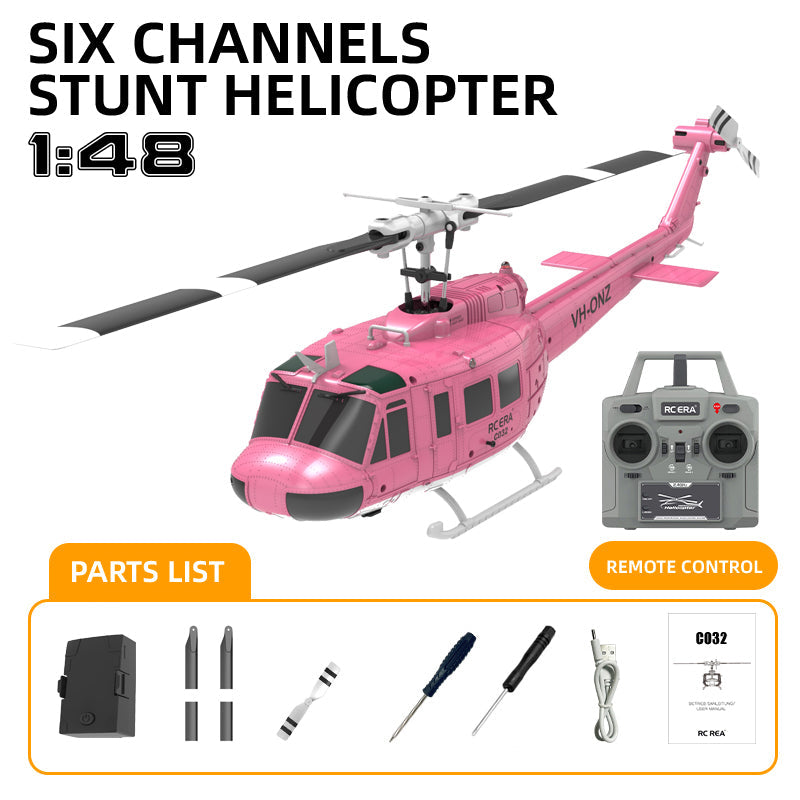 RCERA C032 UH-1 Huey RC Helicopter 6CH 1/48 6-axis Gyro Barometer Altitude Determination Optical Flow Positioning TOF Laser Radar Aerobatic Helicopter