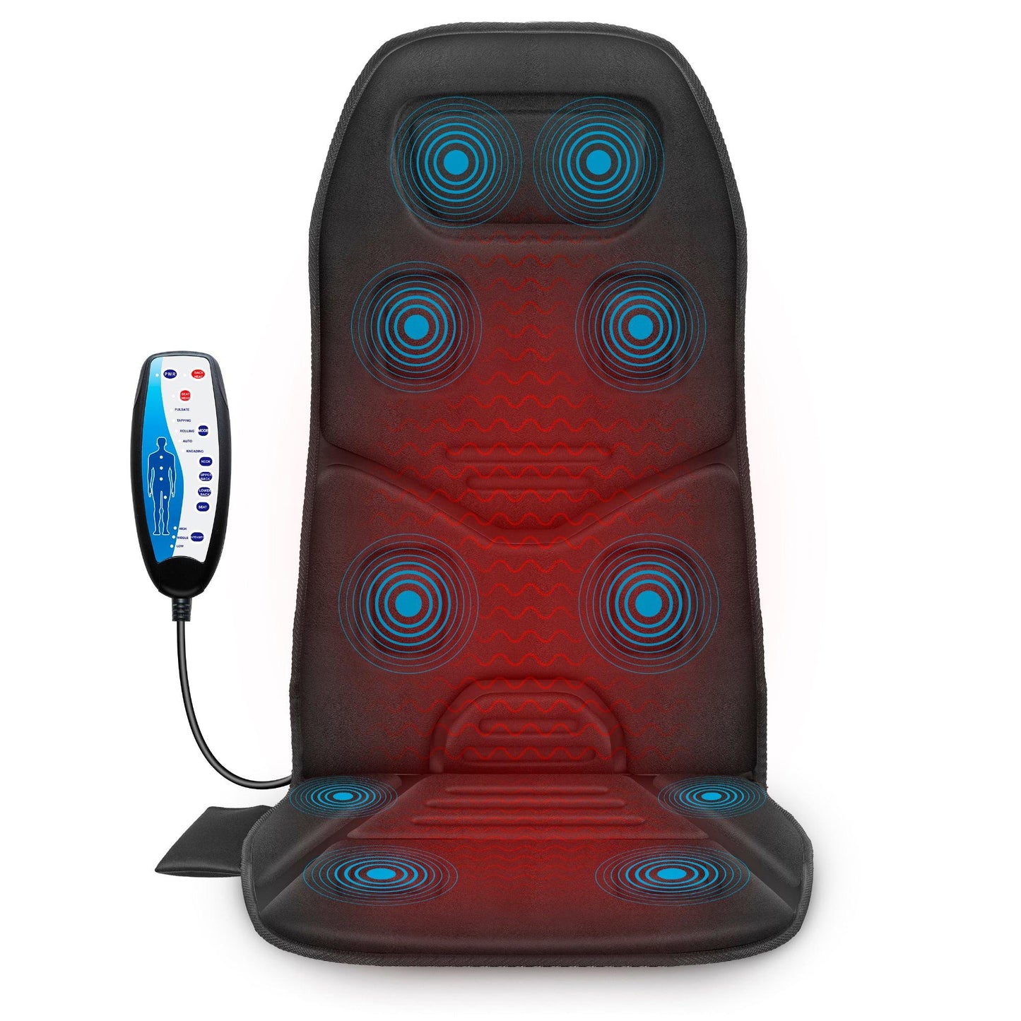 Comfier Vibration Back Massage Cushion with Heat, Massage Pad for Home or Office Chair CF-2206