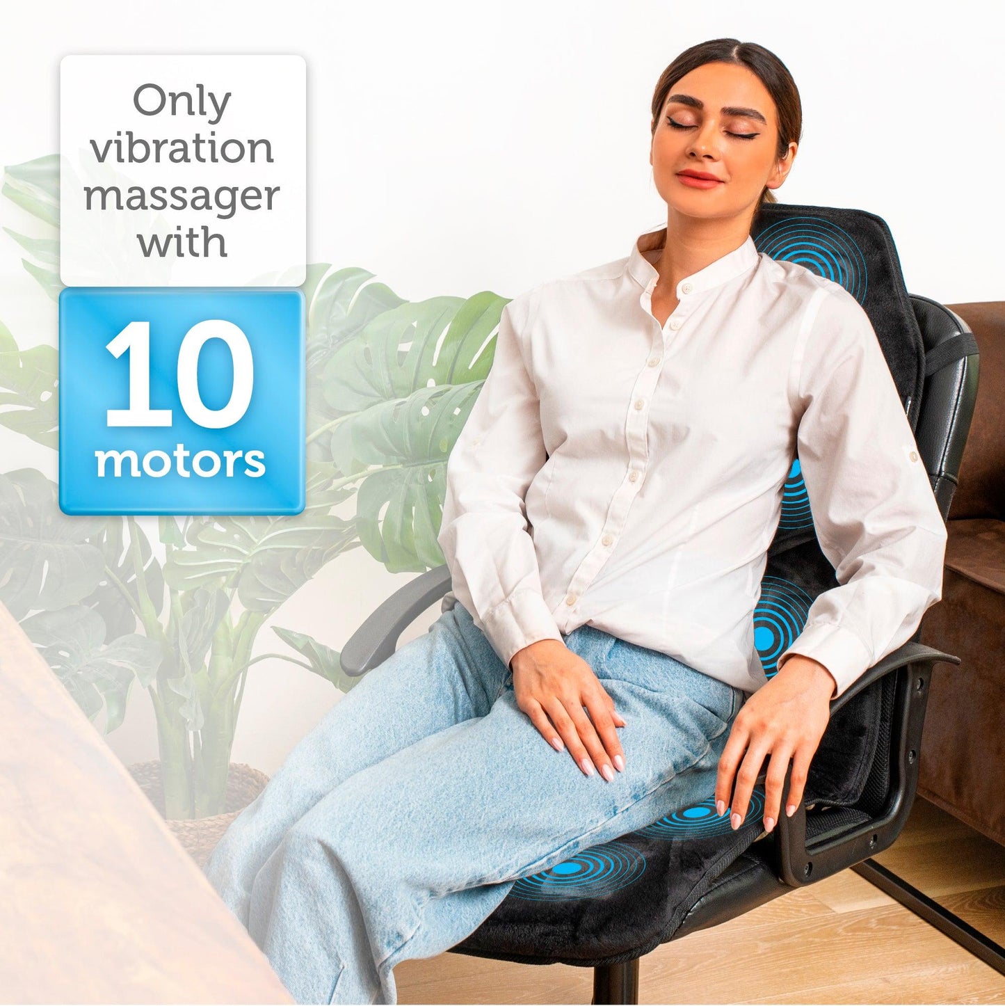 Comfier Vibration Back Massage Cushion with Heat, Massage Pad for Home or Office Chair CF-2206