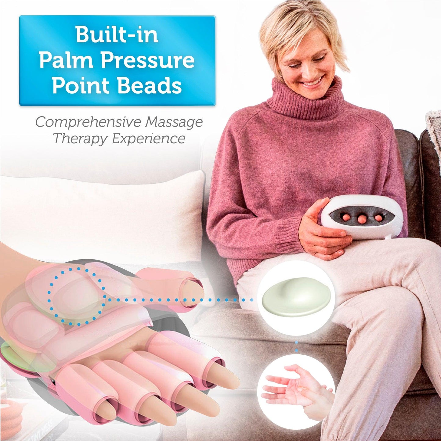 Comfier Wireless Hand Massager with Heat for Carpal Tunnel, Ideal Gifts CF-4803-CA