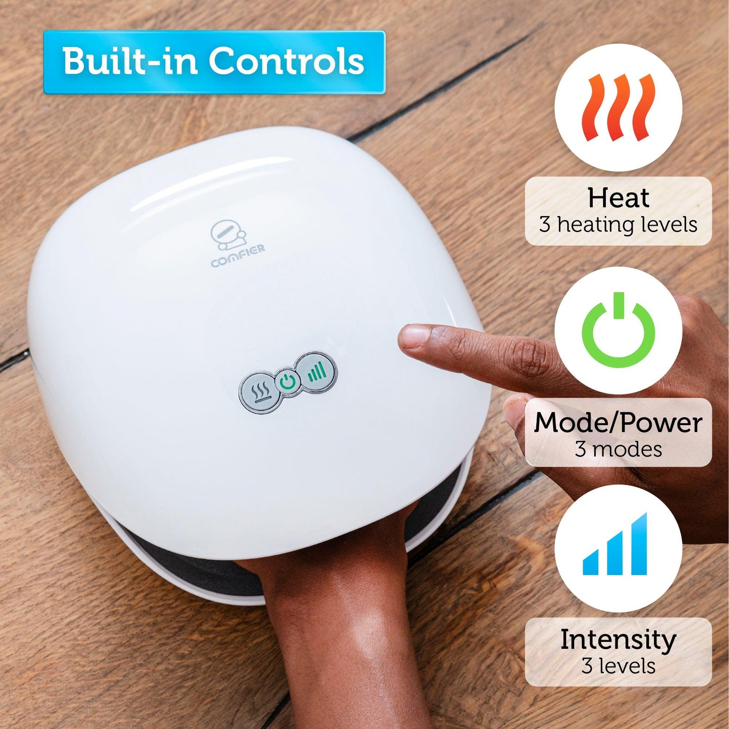 Comfier Wireless Hand Massager with Heat for Carpal Tunnel, Ideal Gifts CF-4803-CA
