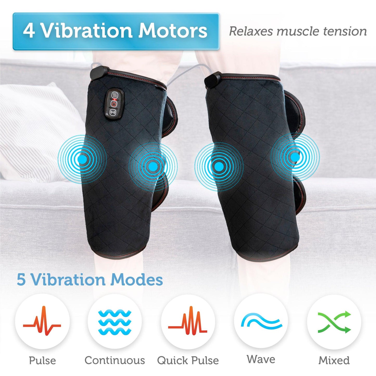 Comfier Heated Knee Massager with Heating Pad for Knee Pain Relief, Knee Warmers Wrap, FSA or HSA Eligible, Heated Knee Pad for Men Women Elders CF-5701