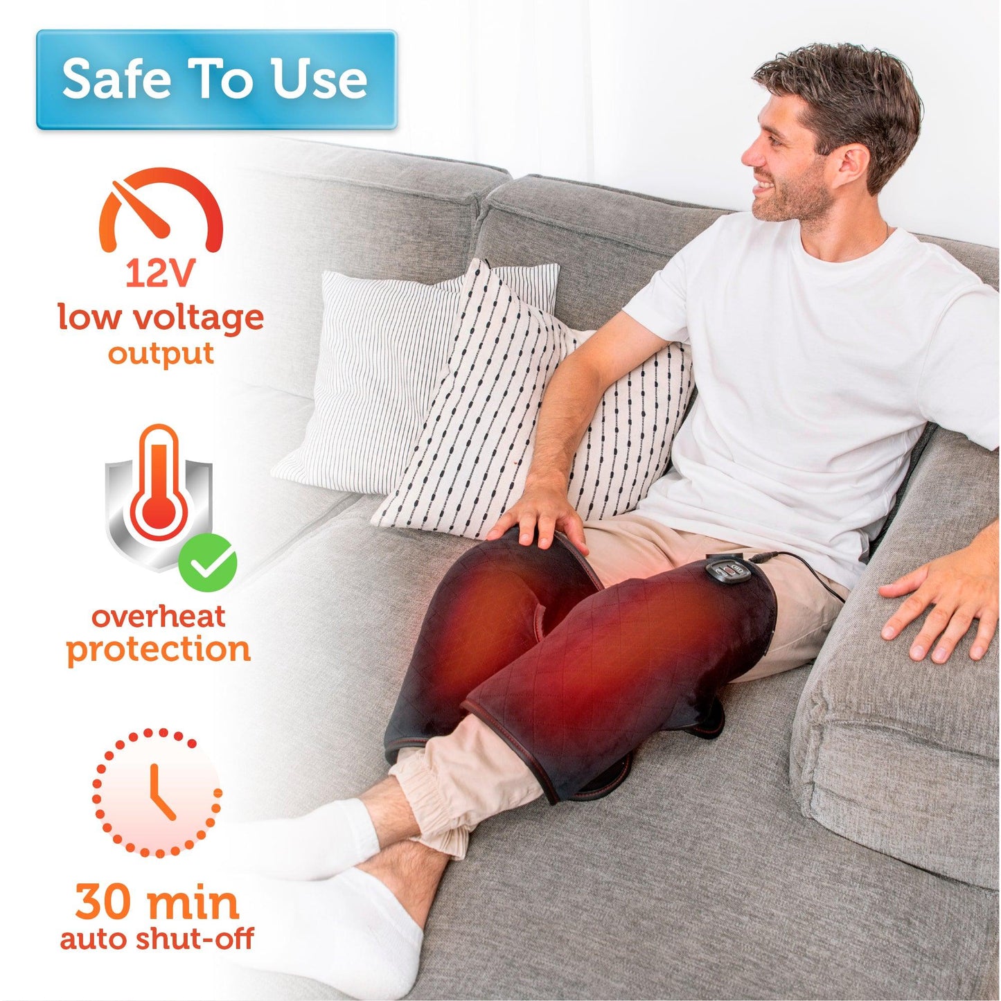 Comfier Heated Knee Massager with Heating Pad for Knee Pain Relief, Knee Warmers Wrap, FSA or HSA Eligible, Heated Knee Pad for Men Women Elders CF-5701