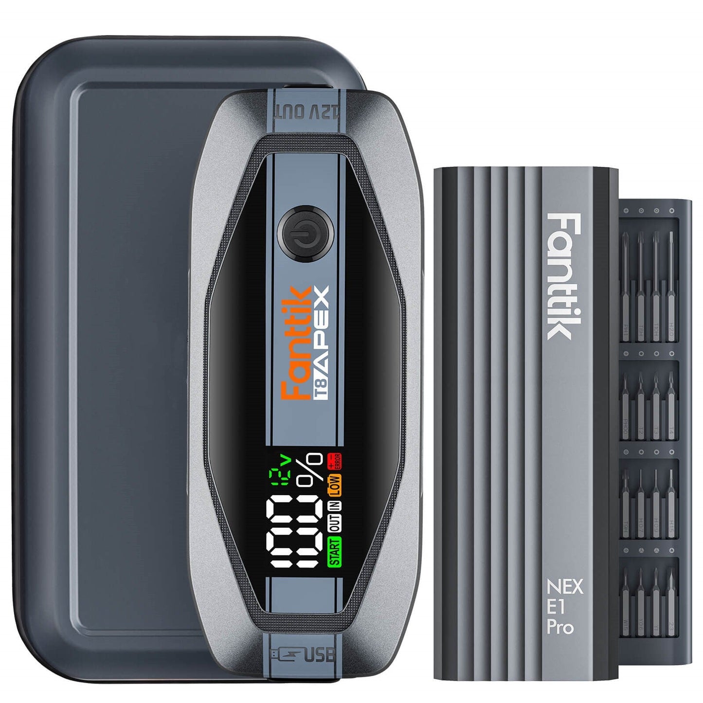 حزمة Fanttik T8 APEX Jump Starter Deluxe ومفك البراغي الكهربائي الدقيق E1 PRO
