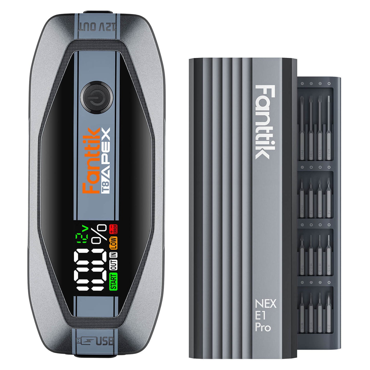Fanttik T8 APEX 2000 Amp Jump Starter and E1 PRO Precision Electric Screwdriver