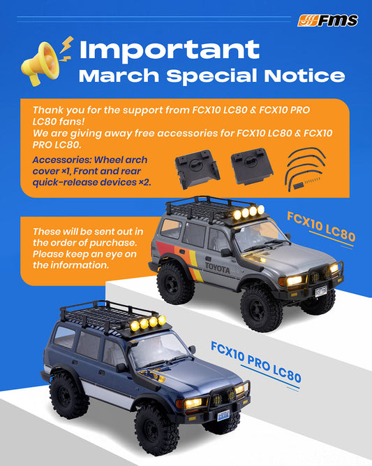 FMS 1:10 FCX10 PRO sin escobillas Toyota Land Cruiser LC80 RS