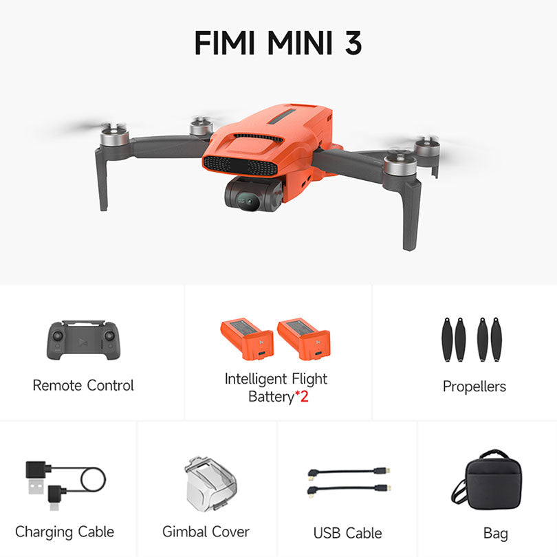 FIMI X8 MINI 3 Performance version 4K Drone 9KM FPV HDR Video 3-axis Gimbal 245g 5G GPS Quadcopter