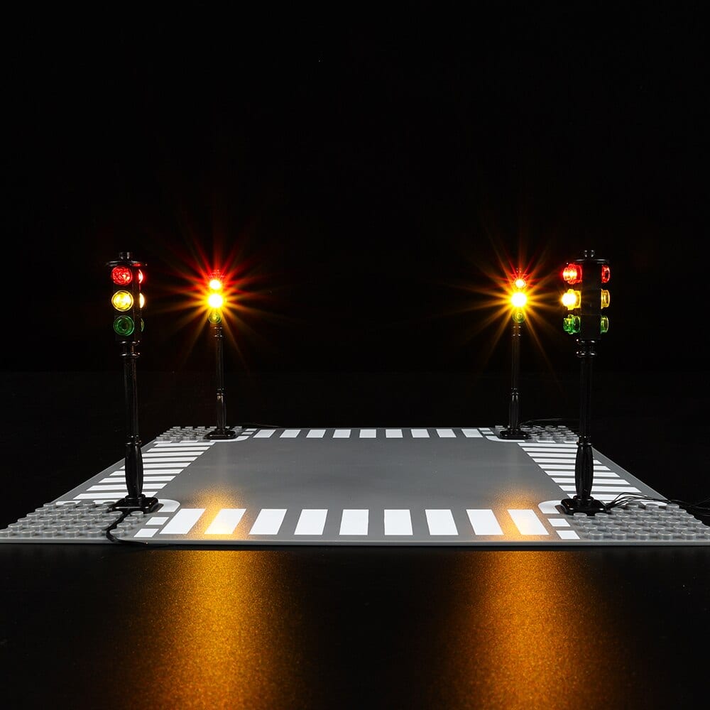 MOC Accessory 1 Pcs Street Traffic Signal LED Light