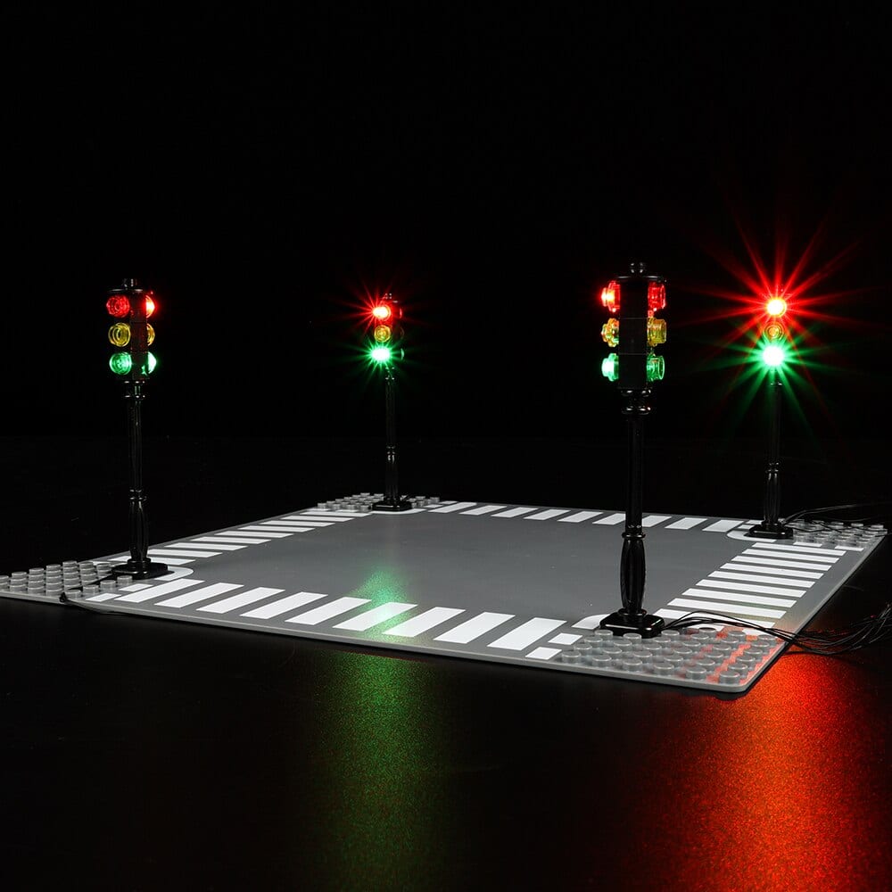 MOC Accessory 1 Pcs Street Traffic Signal LED Light