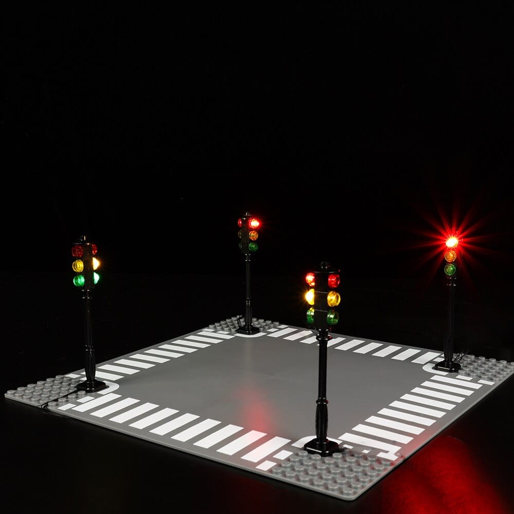 MOC Accessory 1 Pcs Street Traffic Signal LED Light