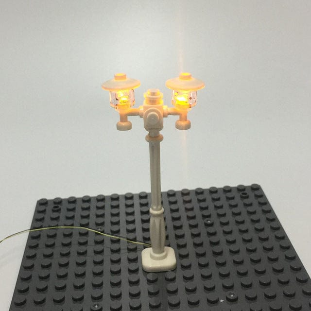 MOC Accessory 1pcs Double Headed Lamp LED Street Light