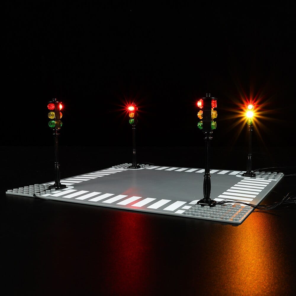 MOC Accessory 1 Pcs Street Traffic Signal LED Light