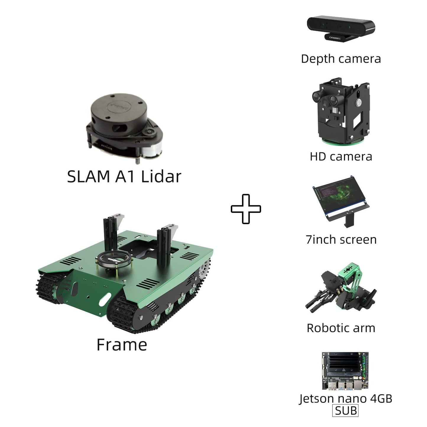 Yahboom ROS Transbot STEM Education Python Programming Robot with Lidar Depth camera for Jetson NANO 4GB(B01/SUB)