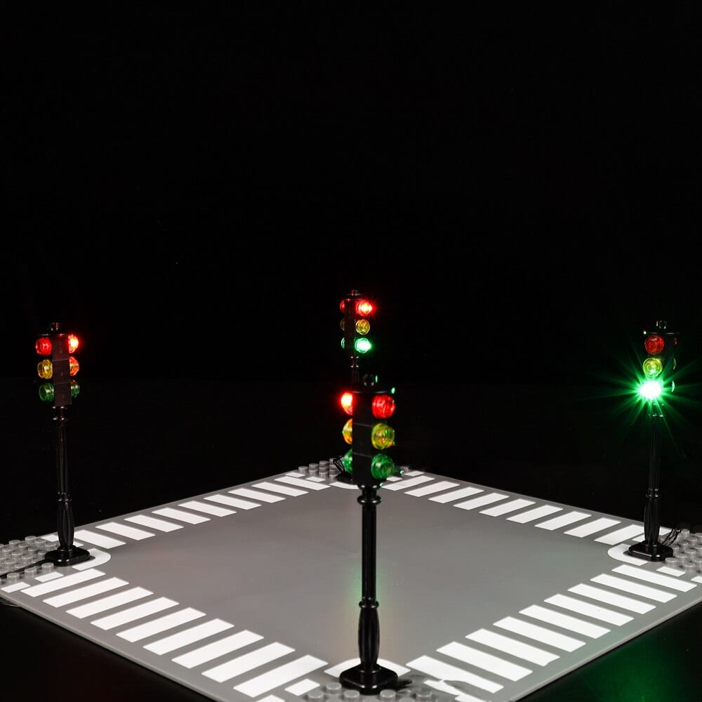 MOC Accessory 1 Pcs Street Traffic Signal LED Light