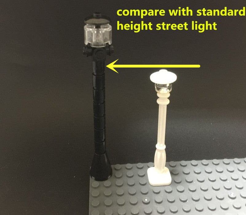 MOC Accessory 1pcs LED Street Light High Foot Version