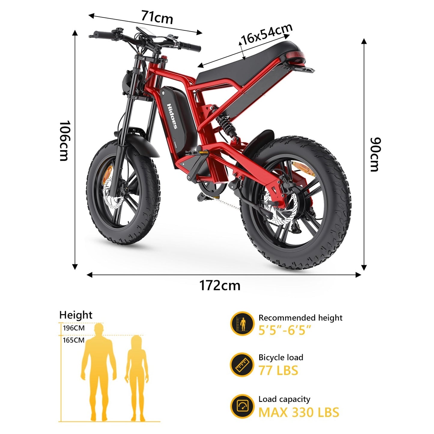 Hidoes B6 Fat Tire Electric Cruiser Bike
