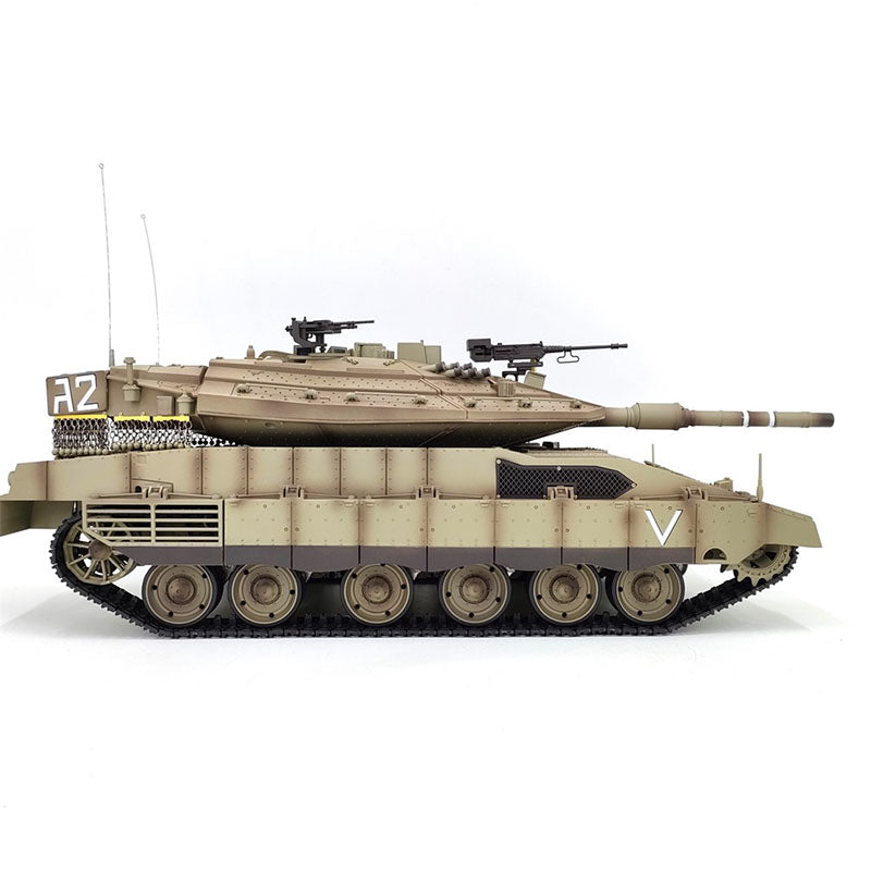 Heng Long 3958 Merkava MK IV Tank 1/16 Israel Main Battle Tank IDF TK7.0 Turret 360° Rotating Upgrade Metal Version RC Tank Toy