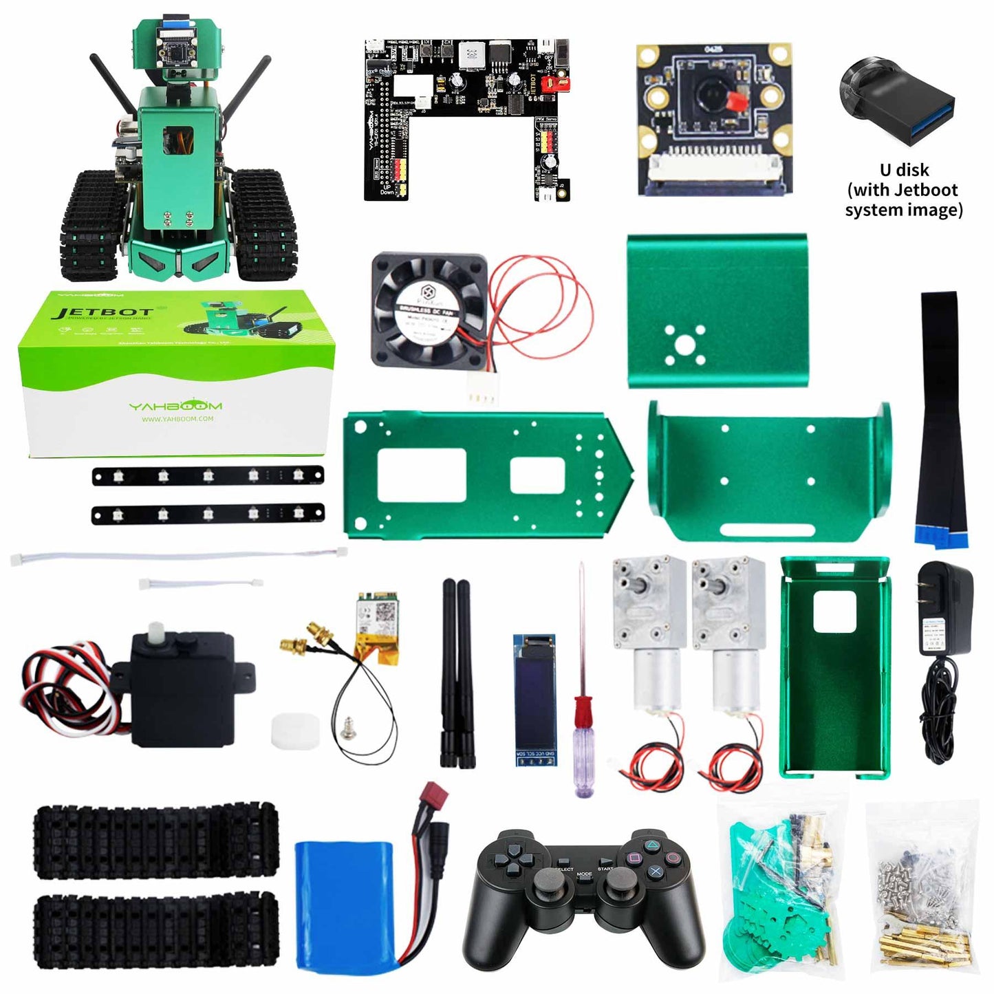 Yahboom Jetbot AI Robot STEM Python Programming with HD Camera Compatible with JETSON NANO 4GB(A02/B01/SUB)