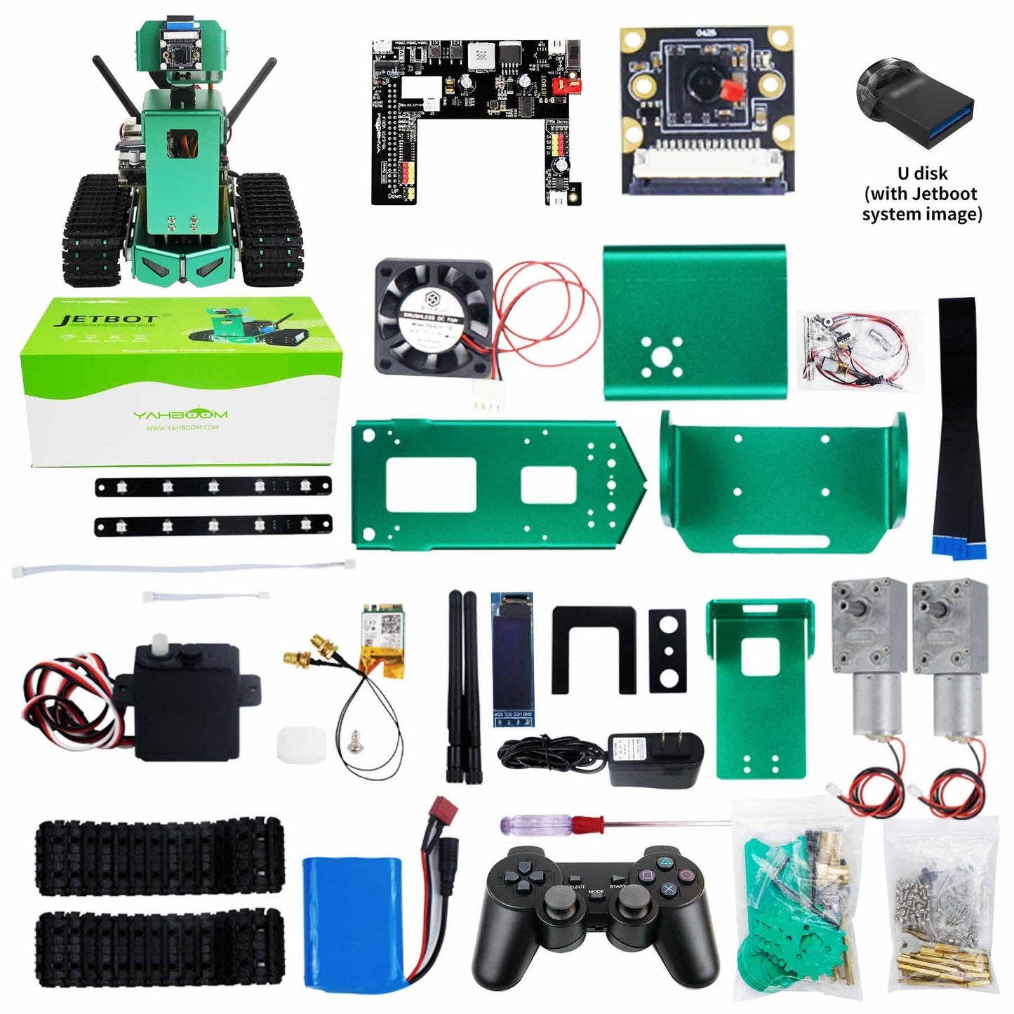 Yahboom Jetbot AI Robot STEM Python Programming with HD Camera Compatible with JETSON NANO 4GB(A02/B01/SUB)