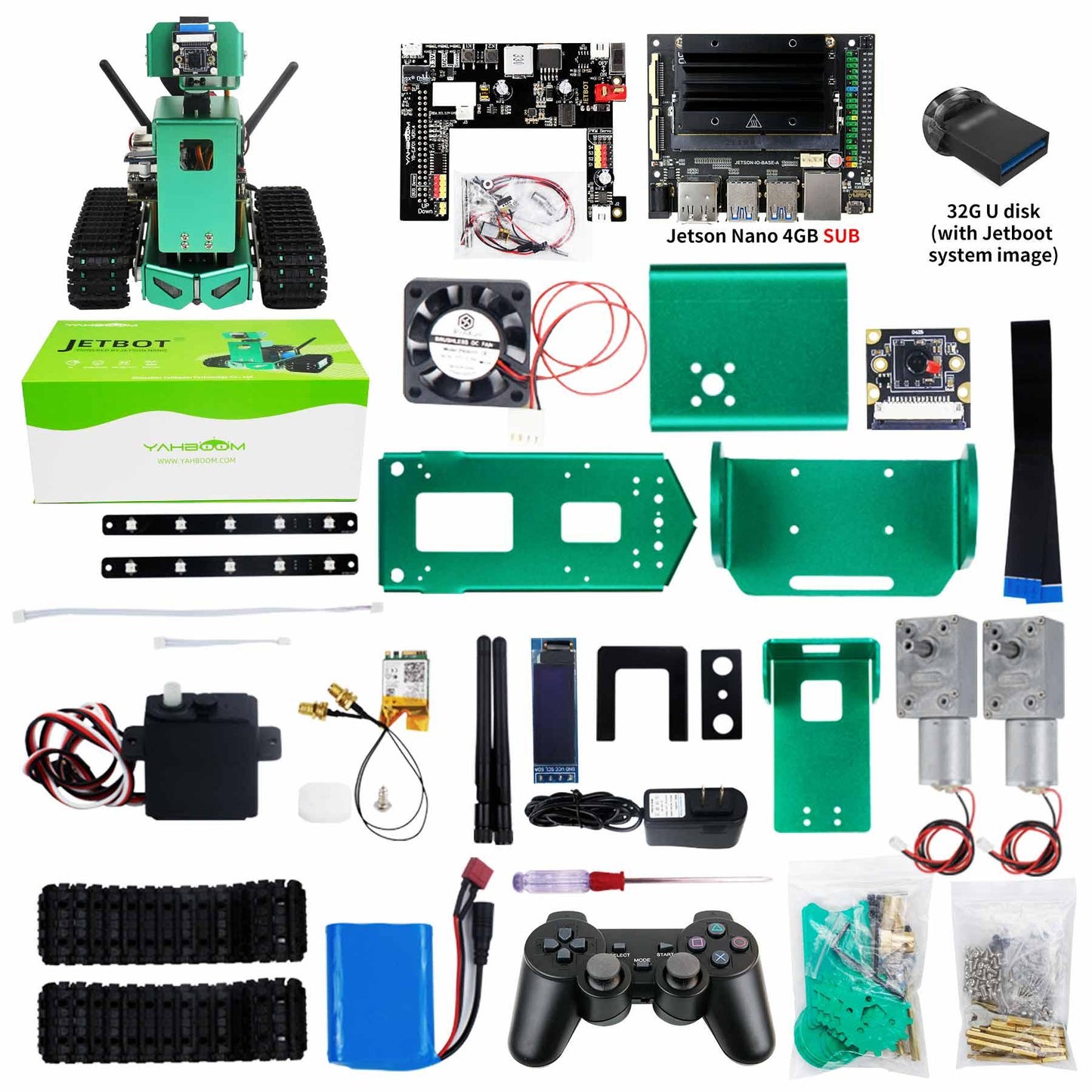 Yahboom Jetbot AI Robot STEM Python Programming with HD Camera Compatible with JETSON NANO 4GB(A02/B01/SUB)