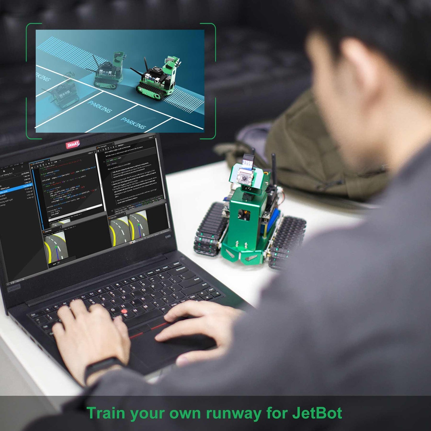 Yahboom Jetbot AI Robot STEM Python Programming with HD Camera Compatible with JETSON NANO 4GB(A02/B01/SUB)