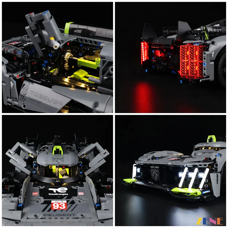 Light Kit for LEGO PEUGEOT 9X8 24H Le Mans Hybrid Hypercar #42156