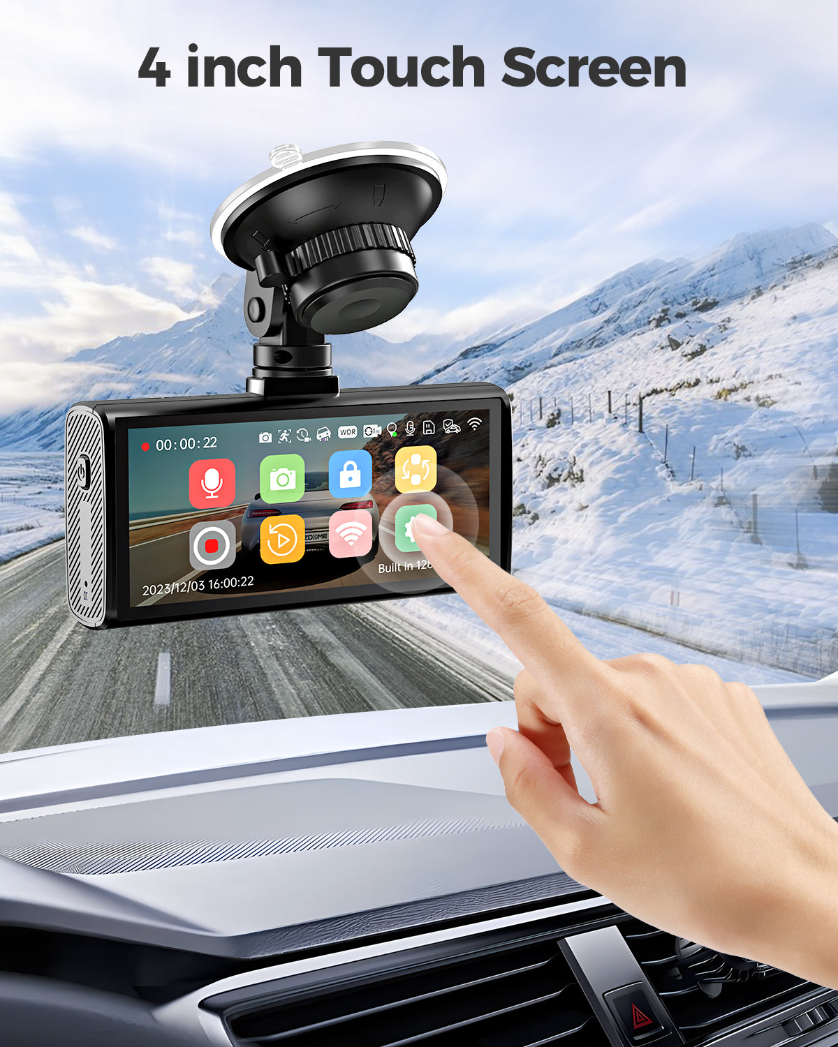 AZDOME M560 3CH Dash Cam 4K with 4" Touch Screen IR Night Vision 24H Parking Mode