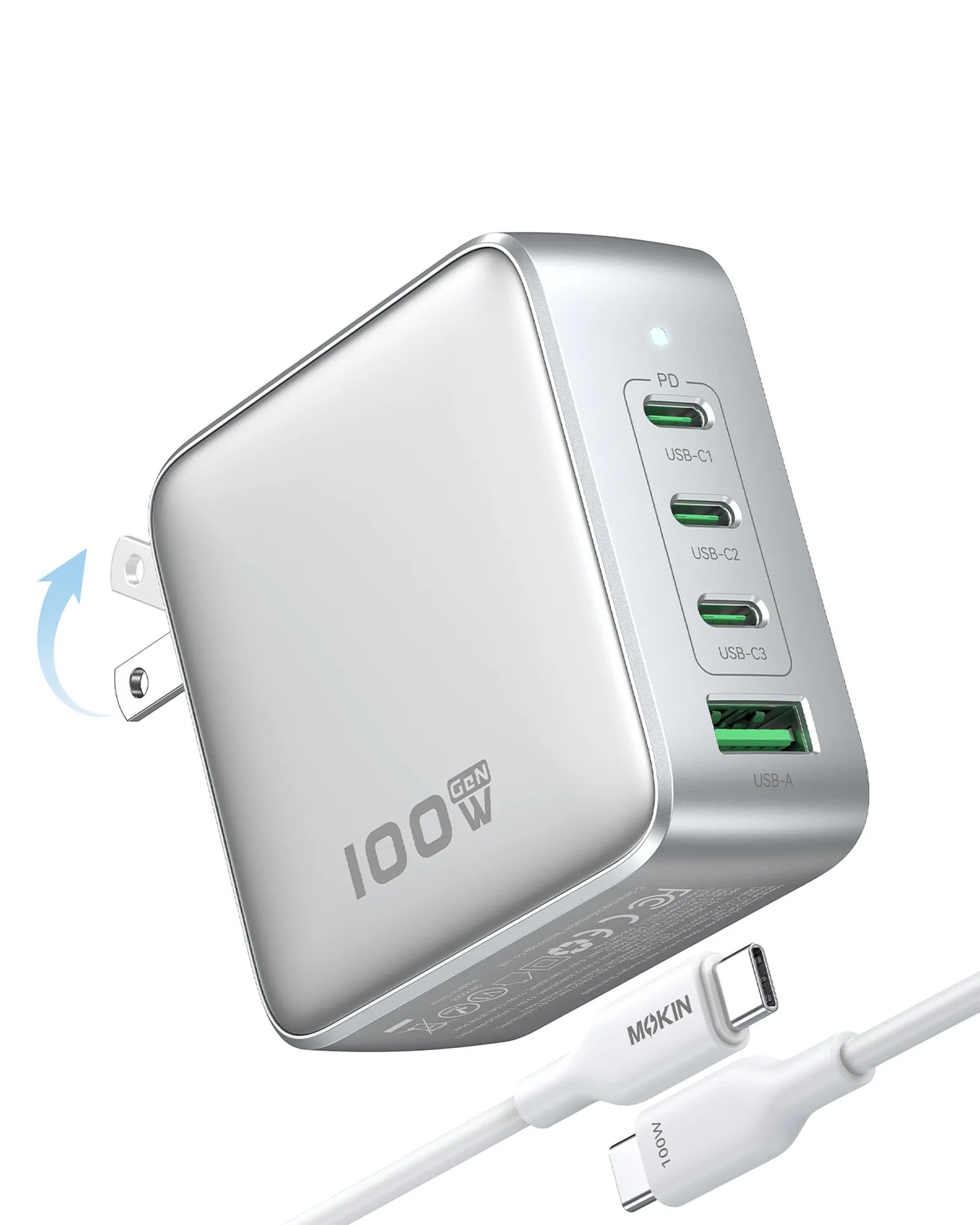 MOKiN 100W GaN Charger for Efficient Charging at Home, Office, and On the Go