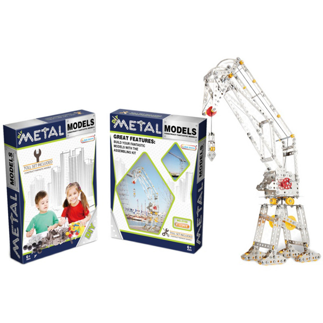 523Pcs STEAM Tower Crane Model Set 3D Metal Model Builing Kit