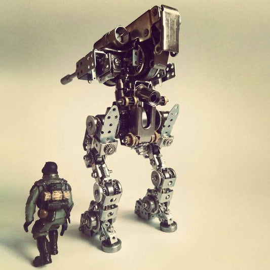 Robot mecánico 3D de metal para adultos, modelo de juguete para decoración del hogar