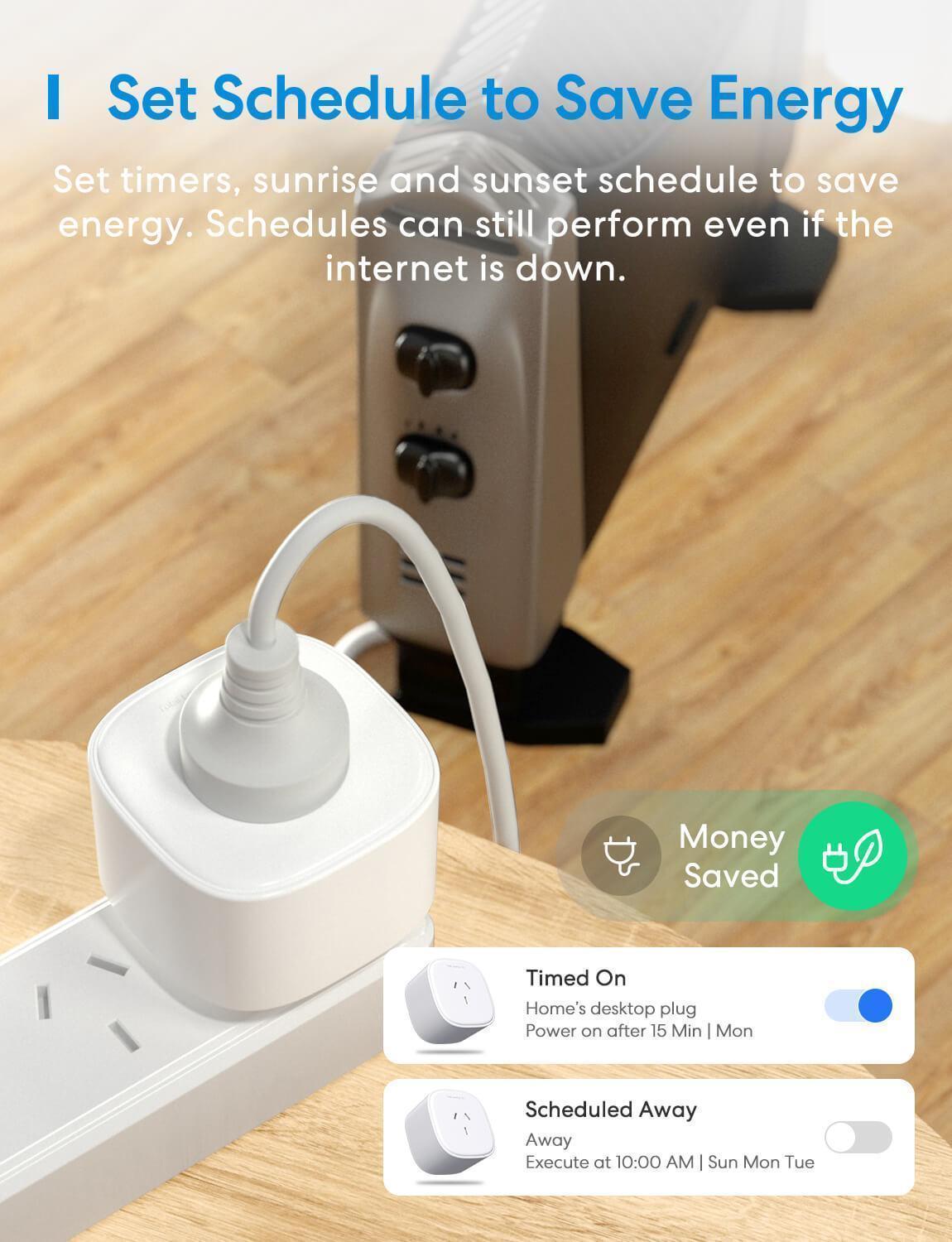 Meross Smart Wi-Fi Plug, MSS210HK, 2 Pack (AU Version)