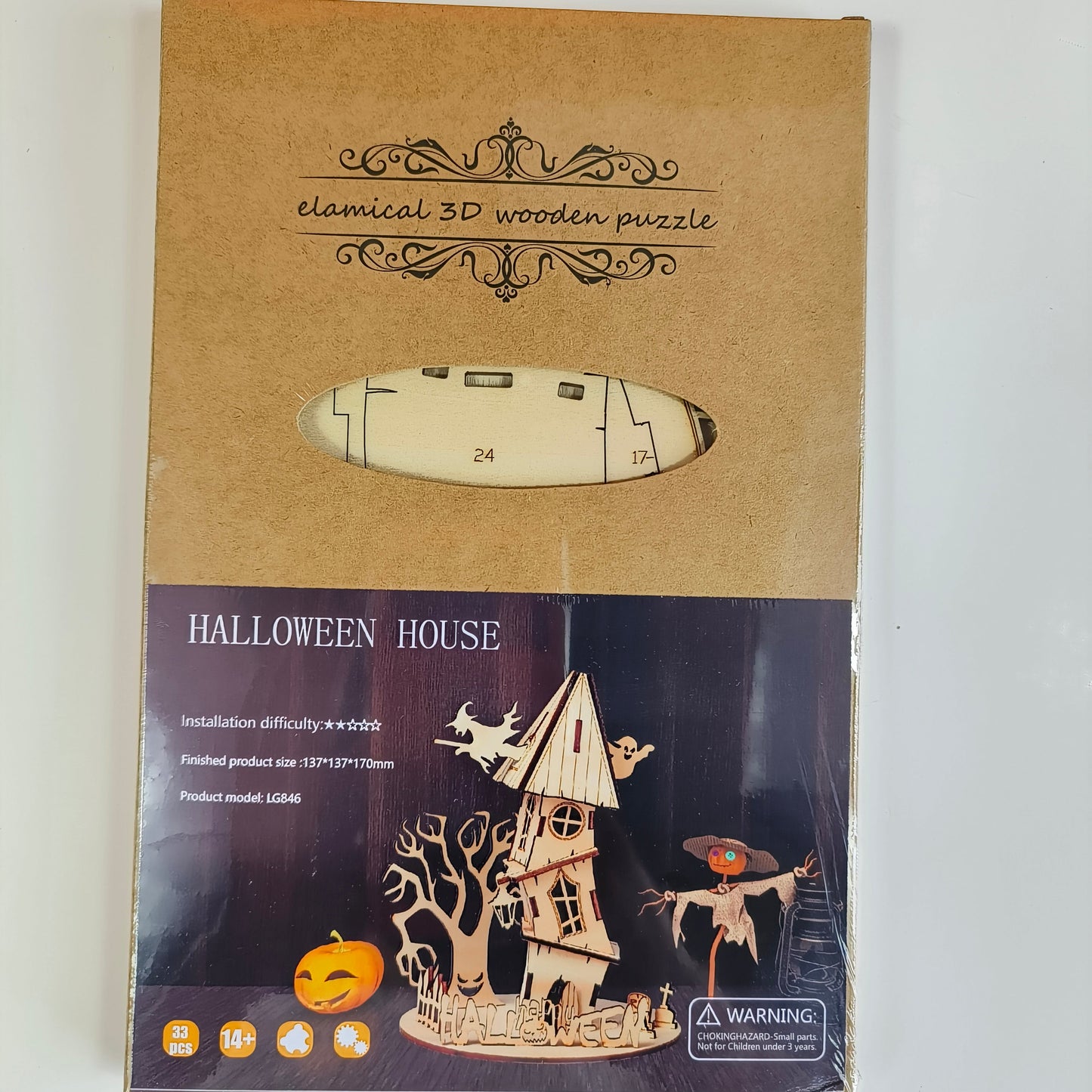 3D Halloween Series DIY Ghost House Wooden Model Kit