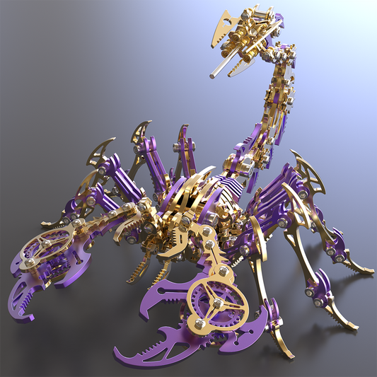 3D  Scorpion Purple Golden Metal Puzzle Model Color Kit for Gift and Decoration