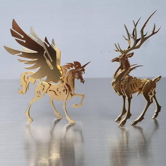 5 قطع من الألغاز المعدنية الذهبية DIY للهدايا والديكور