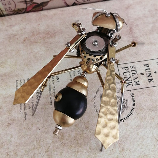 Avispa grande, modelo 3D de insectos mecánicos de metal para coleccionar