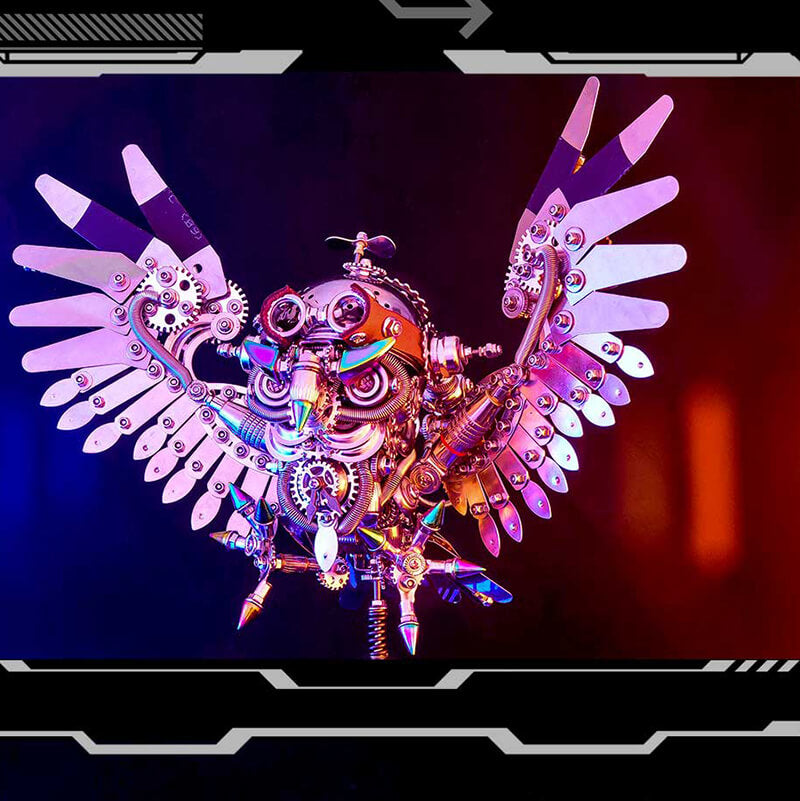 Kit de rompecabezas de metal 3D Steampunk de búho para adultos