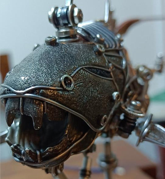 Modelo artesanal de Dunkleosteus de metal mecánico 3D Steampunk